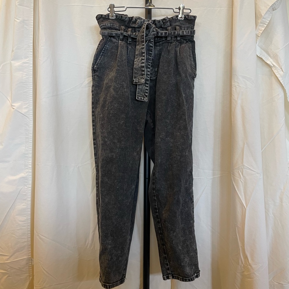 Who What Wear Charcoal Paperbag Jeans